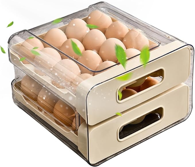Egg Holder for Counter | Large Drawer Type Storage Box - Large Capacity Chicken Egg Holder Storage - for Home Kitchen Pantry Cabinet Farmhouse Apartment RV Camping Organization