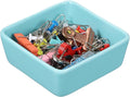 PATIKIL Square Paper Clip Holders, Ceramic Bowl Dish Clip Dispenser Organizer Desk Organizer Accessories for Office Desktop Decor Bobby Pin Binder Paper Clamp, Light Blue