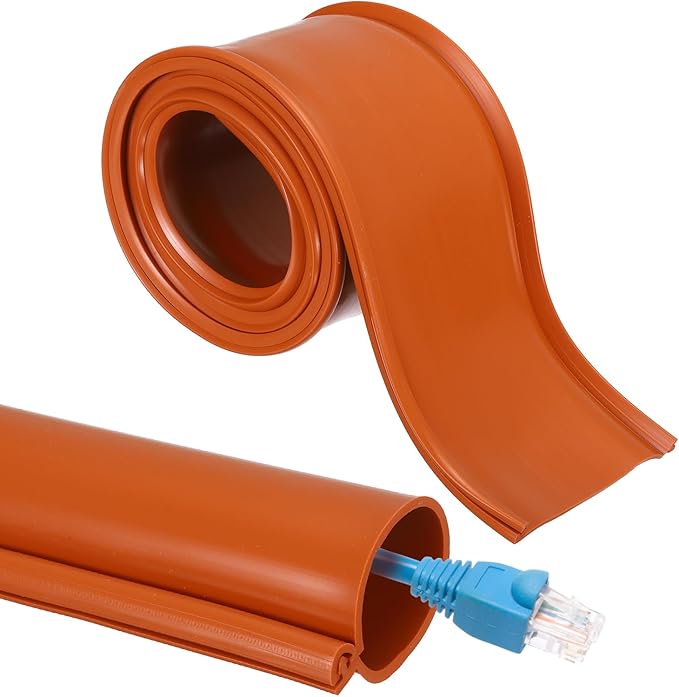 MECCANIXITY 3.3ft Cable Management Sleeve, 1.2 Inch, ID Flexible Cord Wires Hider Cover Insulation Snap-fit Protector for Substation, High-Voltage Electrical Networks, Red