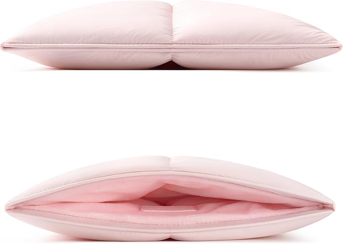 Comfyable Puffy Laptop Sleeve 13 Inch 14 Inch, Quilted Puffer Laptop Carrying Case, Pillow Case Compatible with MacBook Air M4 2025 M3 M2 M1, MacBook Pro M5 M4 Pro/Max, Light Pink
