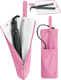 Lifeplus Holder & Mat for Hot Tools, Curling Iron Flat Iron Heat Resistant Hair Tools Travel Bag - Ideal for Home, Travel, Gift (Rose Pink)