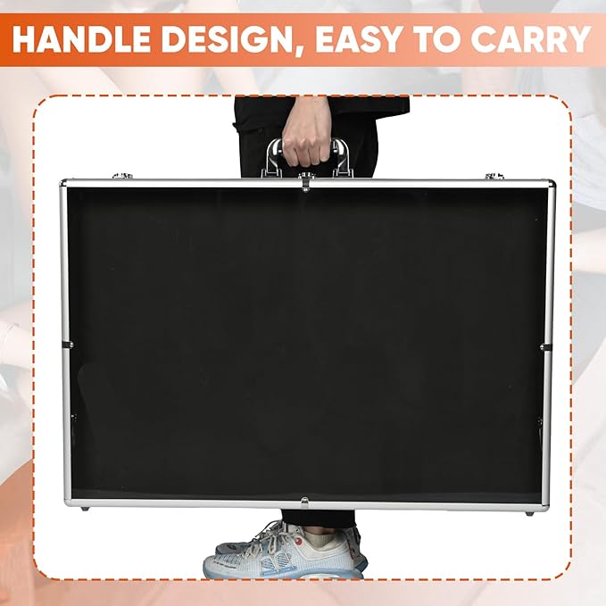 Portable Trade Show Display Case, 34"x22" Aluminum Card Show Display Case with Lock, Large Table Top Sports Card Display Case with Clear Acrylic Glass for Jewelry, Trading Card, Collectibles Shows