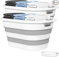 43L(11.5Gallon) Collapsible Laundry Baskets Plastic, Pop Up Laundry hamper/Storage Container, Foldable Laundry Basket with Large Capacity,Sturdy,Space Saver (Grey, 2 Packs)