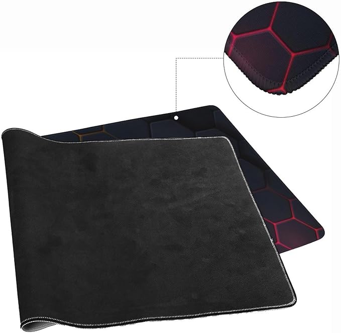 Cool Honeycomb Large Mouse Pad, Gaming Desk Mat, XXL Keyboard Desk Pad Mat for Desktop, 35.4"x15.7" Non-Slip Base Big Mousepad with Stitched Edges