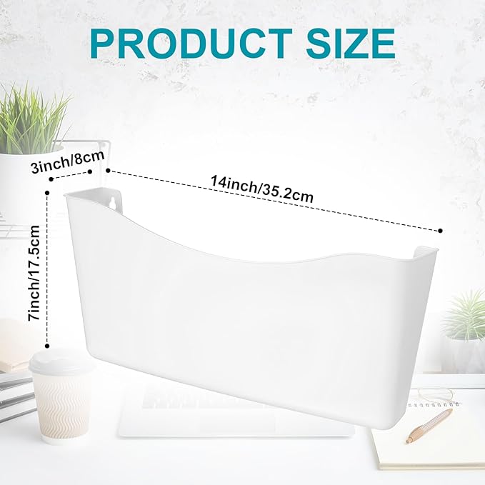 Colarr 12 Pcs Expandable Pocket Wall File Set Plastic Wall Mountable Space Saving Files Office Wall Organizer Wall Mount File Holder Wall Hanging File Organizer for Mail Letter Magazine (White)