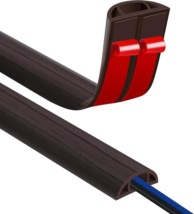 Floor Cord Covers for Wires 10FT Cable Hider Wire Cover Self Adhesive Cord Hider Floor for Offices, Homes, Workshops, Warehouses Cable Cavity 0.39" W x 0.27" H