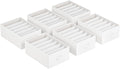 SONGMICS Set of 6 Large Size Wardrobe Clothes Organizers, 6-Compartment Foldable Drawer Organizers with Handles, 16.5 x 11.8 x 6.7 Inches, for Pants, Sweaters, Jeans, Cloud White URUS009W03
