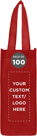 DISCOUNT PROMOS Non-Woven Vineyard Two Bottle Wine Bags