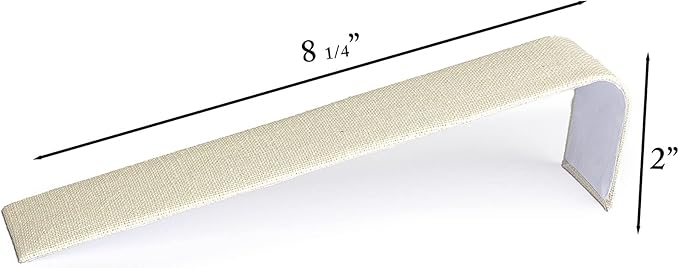 Novel Box 2 Pack Bracelet/Watch Ramp Beige Linen 2x8.25x2 Inches - Slim and Sleek Ramps for Jewelry Display - Bracelet Holder Organizer Stand for Wedding, Selling & Personal Use