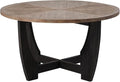 COZAYH Rustic Farmhouse Coffee Table with Crisscross Base, French Country Accent Table for Family, Dinning or Living Room, Modern, Round