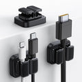 Lamicall Cord Organizer Spring Clip Holder - [1 Small Clip Hold 3 Cords] Desk Cable Management Holder, Adhesive Phone Charger Wire Keeper for Nightstand Office Car, Desk Accessories, 3Pcs