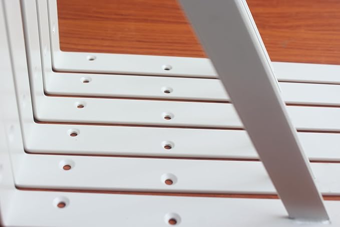 8 Pack L14 x H 10" White Heavy Duty Shelf Brackets with Screws Metal Shelf Brackets Shelf Support Angle Brackets for Shelves L Brackets Heavy Duty Floating Shelf