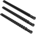Olsa Tools Aluminum Socket Organizer, 3pc Set - Locking End Caps - 1/4-Inch Drive x 24 Clips, 3/8-Inch Drive x 18 Clips, 1/2-Inch Drive x 16 Clips - Professional Grade - Black - Part: 1181