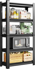 Kitchen Storage Rack，5 Tier Shelving Unit，Metal Adjustable Shelf，1650LBS Steel Shelving Rack，Storage Racks for Kitchen Bathroom Pantry Closet Laundry (63" H*27.6" W*13.8" D)