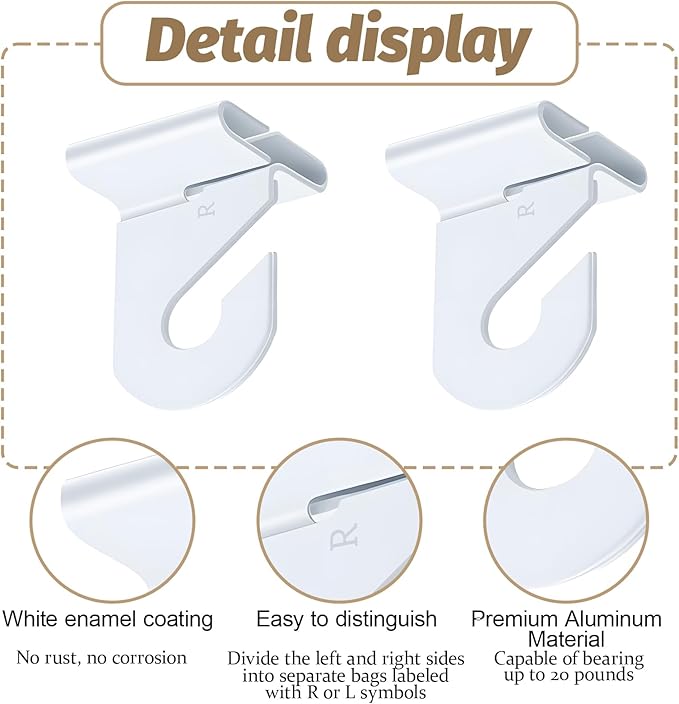 60 Pairs Drop Ceiling Hooks for Classrooms & Offices, Drop Ceilings Hook for Hanging Hook Grid Hangers Ceiling Hooks for Classroom Hangings Plants & Deco Grid Office Stores Wedding