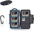 JJC Memory Card Case for 6 Cfast Compact Flash Cards, 12 SD Cards & 18 Micro SD Cards, Water-Resistant SD CF Card Holder with A Free Carabiner