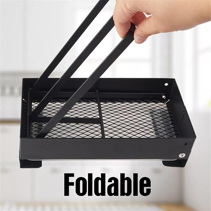 Collapsible Sink Holder Kitchen Tool Organizer Drain Tray with Cleaning Supplies Holder Storage Rack for Brushes and Detergent