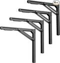 EVERHANGER 18 inch Folding Shelf Brackets for Garage, Heavy Duty Collapsible Shelf Bracket Steel Wall Mounted Table Brackets (Pack of 4, No Board)
