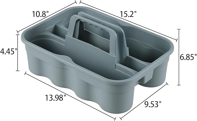 Hespama 6-Pack Cleaning Storage Caddy with Handle, Plastic Easy Carry Cleaning Caddy