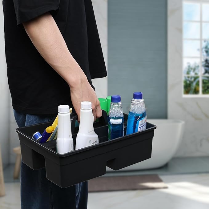 6-Pack Plastic Cleaning Caddy Organizer with Handle, Carry Caddy for Cleaning Products