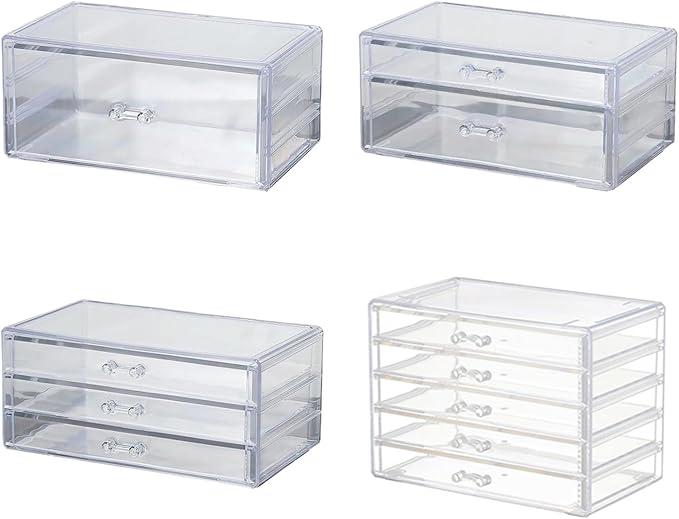 Space Saving Acrylic Cosmetic Storage Drawers Multi Drawers Acrylic Organizer Modern Jewelry Organizer for Organizing Cosmetics and Jewelry