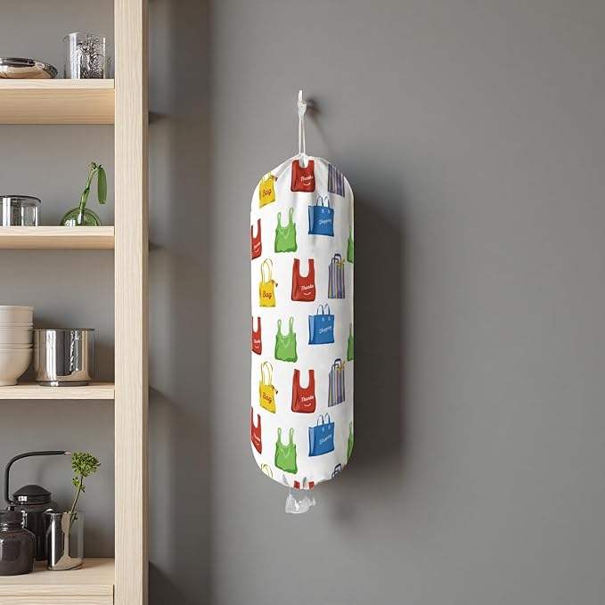 Plastic Bag Holder Wall Mount Grocery Bag Holder for Plastic Bags Organizer for Kitchen,Cute Cat Home Kitchen Decor Gifts for Women(Bag)