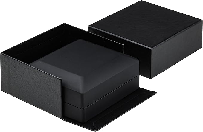 Allure - Bulk Case Of 12, Luxury Earring & Pendant Box With LED Light, Elegant Diamond Pendant & Earring Case, Small, Black Velvet Interior Jewelry Display Gift Box For Unique Proposal Or Wedding