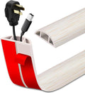 Floor Cord Cover Self Adhesive Cord Hider Floor Extension Cord Covers for Floor Power Cord Protector Cable Management Prevent Cable Trips Cable Cavity 0.47" W x 0.27" H (Beige Wood, 10Ft)