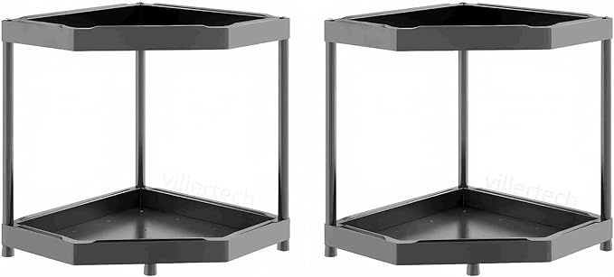 Corner Shelves Small Corner Bookshelf Kitchen Bathroom Standing Shelf Display Rack Storage Rack Plant Stand Room Decor Black 2pack