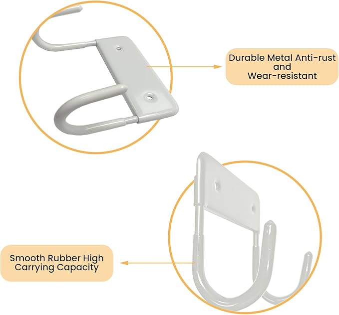Ironing Board Hanger Wall Mount, Ironing Board Holder Organizer Wall Rack for Laundry Rooms Space-Saving Storage Rack Hanging Shelf Hanger (White)