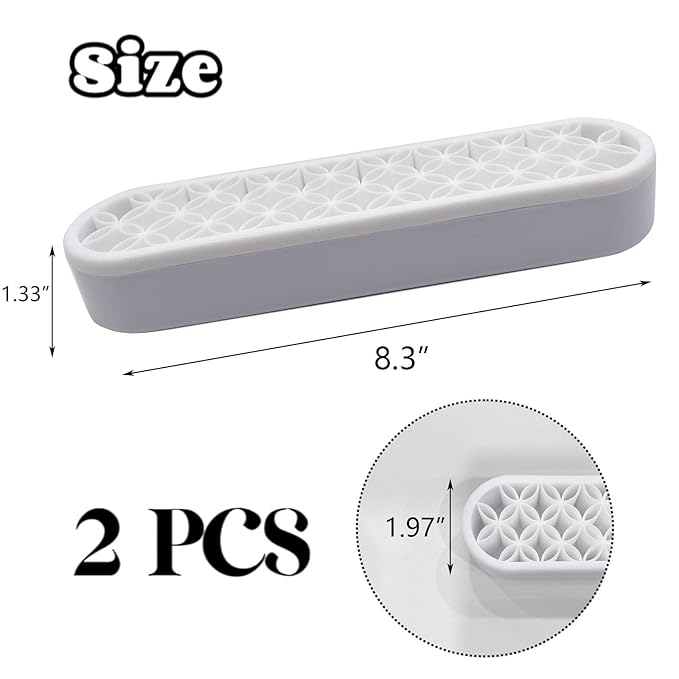 TANG SONG 2 PCS Silicone Make up Brush Holder Cosmetic Storage Box Desktop Organizers (White)