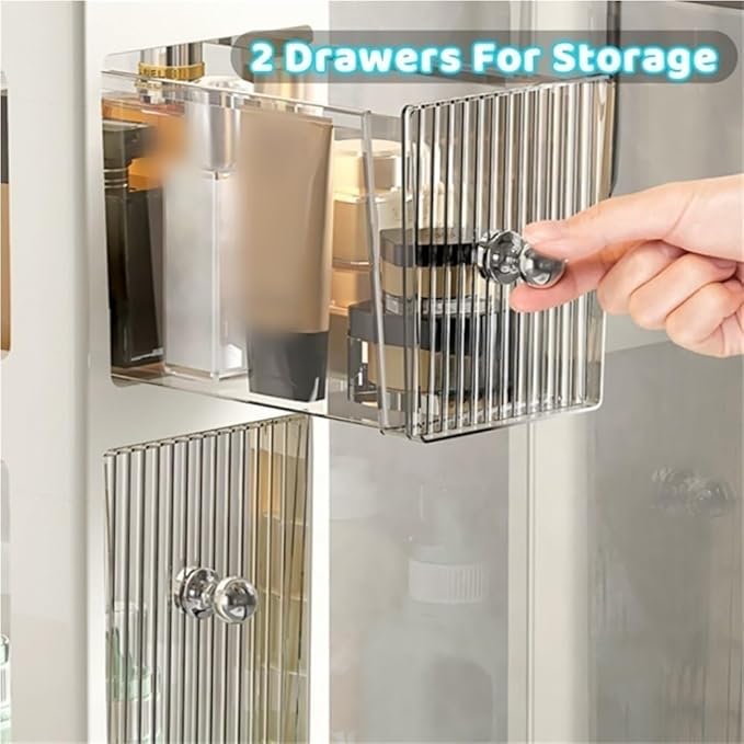 Narrow Bathroom Storage Rack with Drawer Slim Storage Shelf Rolling Cart Organizer for Small Space Laundry Creative idea
