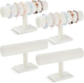 Wenqik 4 Pcs Bracelet Holder Stand Beige Velvet Bracelet Jewelry Display Holder for Vendors Scrunchies Selling Bangle Watch Hair Ties Organizer(Beige)