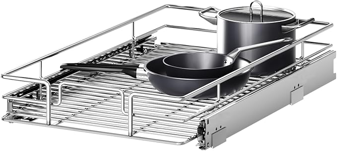 Pull Out Cabinet Organizer 11½" W x 21½" D, Heavy Duty Cabinet Pull Out Shelves, Slide Out Drawers Organization for Kitchen Cabinets Bathroom
