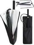 Lifeplus Holder & Mat for Hot Tools, Curling Iron Flat Iron Heat Resistant Hair Tools Travel Bag - Ideal for Home, Travel, Gift (Black)