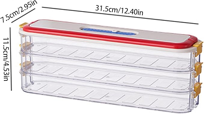 Multiple Tiered Freezer Storage Container With Clear Lids, Secure Stacking Systems, Clear Fridge Storage Container Perfect For Compact Refrigerators