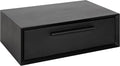 Kate and Laurel McCutcheon Floating Wood Storage Shelf, 18 x 12 x 6, Black, Decorative Transitional Floating Bedroom Nightstand with a Concealed Cubby Compartment