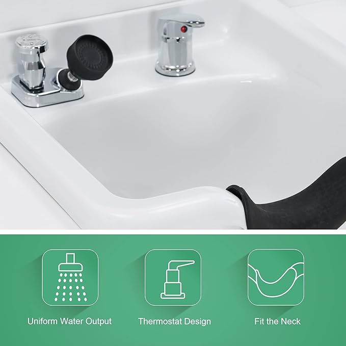 BarberPub Wall Mount Storage Station with Mirror Shampoo Bowl High-end Styling Beauty Salon Furniture Set 3145 (White)