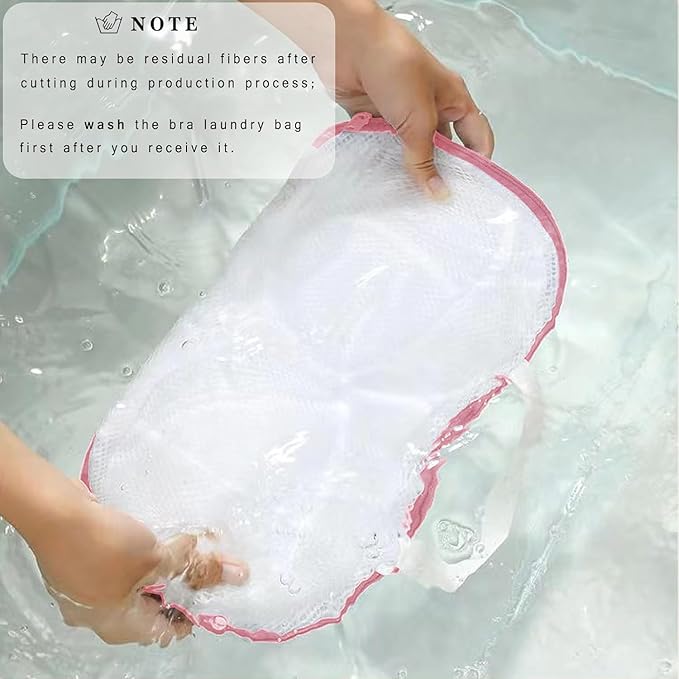 Large Bra Laundry Bags for Washing Machine, Fits All Cups Anti Deformation Bra Washing Bag, Lingerie Bags for Washing Delicates (2 Pack White)