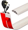 Floor Cord Cover Self Adhesive Cord Hider Floor Extension Cord Covers for Floor Power Cord Protector Cable Management Prevent Cable Trips Cable Cavity 0.32" W x 0.32" H (Beige Wood, 3.3Ft)