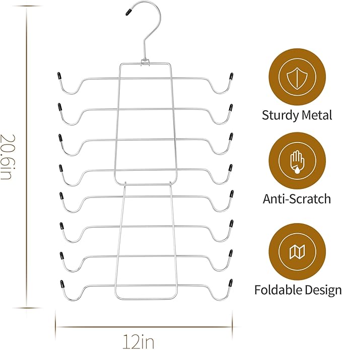 2 Pack Tank Top Hanger, Bra Organizer for Closet, Hanging Space Saving Sport Bra Lingerie Holder Closet Organizers and Storage, College Apartment Essentials, Silver