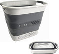 SAMMART 40L (10.5 Gallon) Collapsible Plastic Laundry Basket - Foldable Pop Up Storage Container/Organizer - Portable Laundry Hamper - Space Saving (1, Grey/Steel Grey)