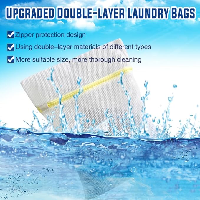 20 Pcs Medium Laundry Bags for Washing Machine, Lingerie Bags for Washing Delicates, Durable Honeycomb Mesh Laundry Bags for Delicates