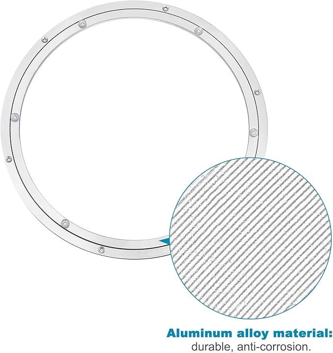 MECCANIXITY Aluminum Lazy Susan 24 Inch Turntable Ring Large Bearing Metal Rotating Turntable Bearings Swivel Plate Hardware for Round Dining-Table Showcase Display Stand Services Silver