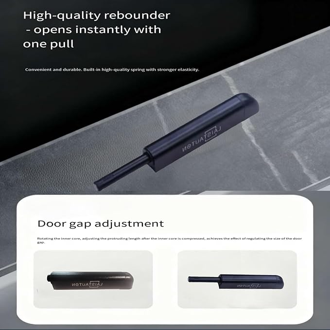 Softly-Closed Door Latch - 2 Pairs Magnetic Cabinet Push Open Latch，Full Extension Concealed Hidden Door Latch with Magnetic Shock Absorber for Kitchen Cabinet, Wardrobe, Office Furniture
