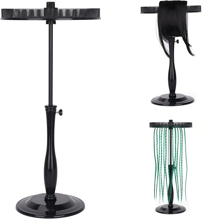 Hair Extension Holder - Storage and Ensuring Your Hair Stable. Applied to Clip Hair Extensions, Colors Hair Tinsel, Bangs, etc. Multifunctional Extension Holder is Suitable for Family and Travel(Black