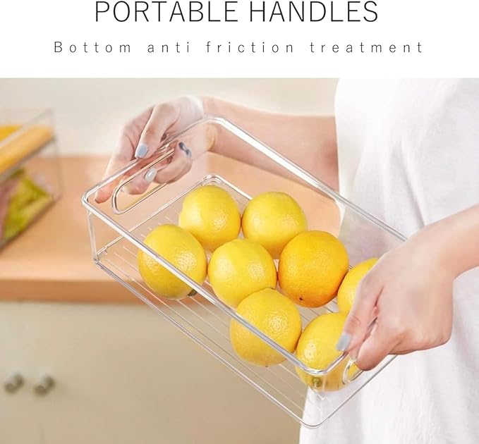 9 Pack Refrigerator Organizer Bins,3 Sizes Clear Pantry Storage with Handles for Fridge, Freezer, Shelves, Drawer, Bins, Snack Organizer for Home & Kitchen