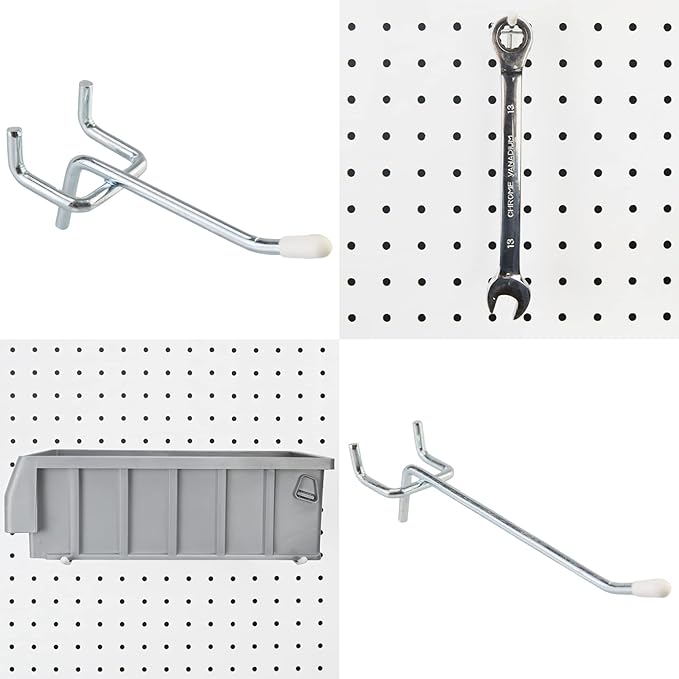 G.CORE Peg Board Organizer 21 Pack, Pegboard Accessories with Baskets Cups Hooks - 1/8" & 1/4" Peg Board Wall Tool Organizers, Utility Holders & Hangers for Garage Craft Workbench