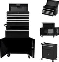 5-Drawer Rolling Tool Chest with Wheels and Locking System, Portable Tool Cabinet for Garage, Workshop, Mechanic, Heavy Duty Tool Box with Drawers, Detachable Storage for Home and Shop, Black