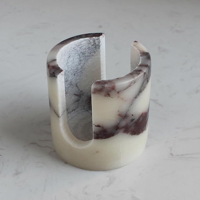 Natural Marble Travertine Sponge Holder for Kitchen Counter, Drying Rack, Sponge Caddy for Sink Organizer - Calacatta Viola Marble